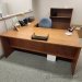 Medium Maple L Suite Office Desk w/ Client Knee Space 72x78 apx